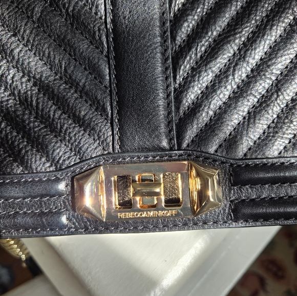 Rebecca Minkoff Black Crossbody Bag with Gold Chain - Picture 8 of 14